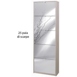 Scarpiera Olmo 5 Ante a Specchio Ribalta Doppia 25 paia Portascarpe Armadio Alto