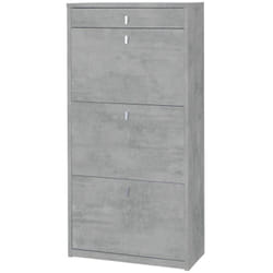 Scarpiera Slim Grigio 3 Ante Ribalta con Cassetto Portascarpe Mobile Salvaspazio