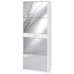 Scarpiera Slim Ossido 4 Ante a Specchio Ribalta Doppia con Cassetto Porta Scarpe