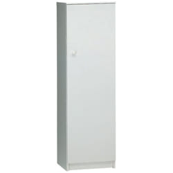 Armadio 1 Anta 150 Bianco Ufficio Mobile con Ripiani a Colonna da Bagno Ingresso