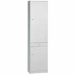 Armadio a 2 ante battente con 3 ripiani interni stile moderno struttura bianco opaco realizzato in legno nobilitato. Misura 4 ...
