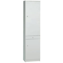 Armadio 180 Bianco 2 Ante con Cassetto Mobile Alto con Ripiani Colonna da Bagno