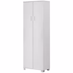 Armadio multiuso alto a 2 ante battenti stile moderno colore bianco fiammato. Misura 62x34x178 cm. Mobile realizzato in legno ...