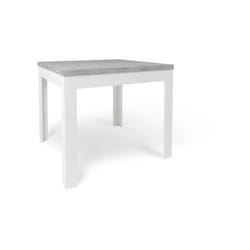 Tavolo Pieghevole 90x90 cm estensibile fino a 90x180 Cm color Cemento e bianco - Sarmog