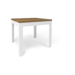 Tavolo Pieghevole 90x90 cm estensibile fino a 90x180 Cm color Noce e Bianco - Sarmog