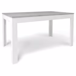 Tavolo allungabile 140x80 effetto cemento e ossido bianco, praticità e design in un unico elemento Perfetto per soggiorni mod ...