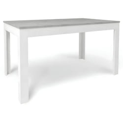 Tavolo Allungabile da Interno 140x80 cm Cemento e Bianco