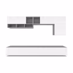 Trasforma il tuo soggiorno con questo mobile TV moderno dalle dimensioni generose di 282x200 cm. Questa parete attrezzata com ...