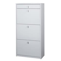 Scarpiera slim salvaspazio tre ante un cassetto Bianco Cenere 63x29x h127 cm