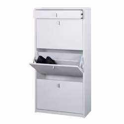 Scarpiera slim salvaspazio tre ante un cassetto Bianco Cenere 63x29x h127 cm - Vista aggiuntiva 2