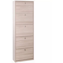 Scarpiera olmo con 5 ante, 63x29x190 cm