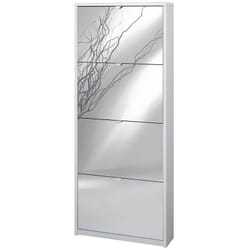 Kit scarpiera 4 ante con ribalta e specchio frontale h154 l63 p18 cm finitura bianco Sarmog sk554spk Sarmog