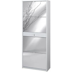 Kit scarpiera specchio ante a ribalta h164 l63 p29 cm finitura bianco fiammato Sarmog sk569spk Sarmog