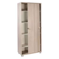 Armadio multiuso due ante scorrevoli con ripiani Olmo Chiaro 82x41x h190 cm - Vista aggiuntiva 4