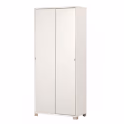 Armadio multiuso due ante scorrevoli con ripiani Bianco 82x41x h190 cm
