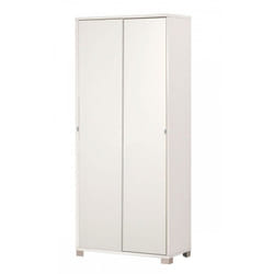 Armadio multiuso due ante scorrevoli con ripiani Bianco 82x41x h190 cm