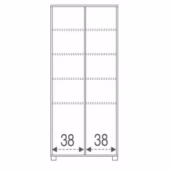 Armadio multiuso due ante scorrevoli con ripiani Bianco 82x41x h190 cm - Vista aggiuntiva 4