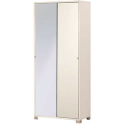 Kit armadio 2 ante scorrevoli con 1 specchio h190 l82 p41 cm finitura bianco fiammato Sarmog 798spk Sarmog