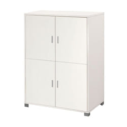 Mobiletto quattro ante con ripiani per ufficio Bianco Venato 107x41x h162 cm
