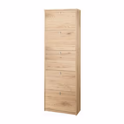 Scarpiera slim cinque ante doppia ribalta Rovere Naturale 63x29x h190 cm Specifiche Scarpiera in legno nobilitato Color ORver ...