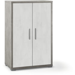Mobile 2 ante cemento e ossido bianco, 71x41x110 cm