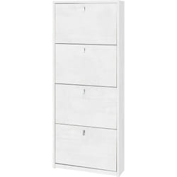 Kit mobile scarpiera 4 ante con ribalta h154 l63 p18 cm finitura ossido bianco Sarmog sk554k Sarmog