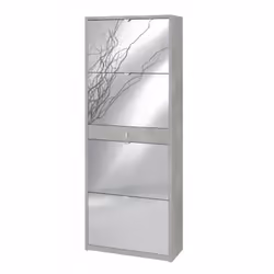 Scarpiera quattro ante a specchio un cassetto Beton Cemento 63x29x h164 cm Specifiche Scarpiera in MDF Colore Beton Cemento Q ...