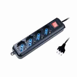 Atlantis Land P011-SL3004P-B, 4 presa(e) AC, 16 A, 2500 W, Nero, 1,5 m