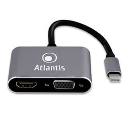 Atlantis Land A04-TC_HD+V+PD replicatore di porte e docking station per laptop USB 3.2 Gen 1 (3.1 Gen 1) Type-C Grigio