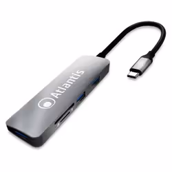 Atlantis Land A04-TC_CR+HB, USB 3.2 Gen 1 (3.1 Gen 1) Type-C, Grigio, MicroSD (TransFlash), SD, HDMI, USB 3.2 Gen 1 (3.1 Gen ...
