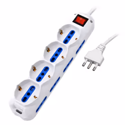 Atlantis Land P011-SL2514-W, 1,5 m, Interno, Blu, Bianco, 12 presa(e) AC, 250 V, 3500 W