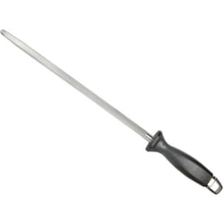 De Luca - Affilatoio per coltelli tondo da macellaio in acciaio con cerchio per appendere -25 cm