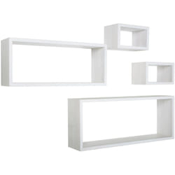 Mensola da parete scaffale cubo set 4 pezzi rovere sbiancato salotto camera soggiorno moderno Merlino