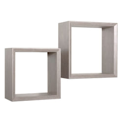 Mensole a cubo da parete Set di 2 pz componibile colore Rovere grigio nuovo mod. Ginevra