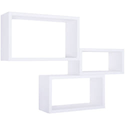 Set 3 mensole rettangolari parete bianco scaffale salotto soggiorno camera Trittico