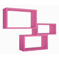 Set 3 mensole rettangolari parete fuxia scaffale salotto soggiorno camera Trittico