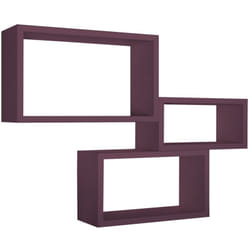 Set 3 mensole rettangolari parete viola scaffale salotto soggiorno camera Trittico