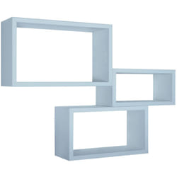 Set 3 mensole rettangolari parete azzurro scaffale salotto soggiorno camera Trittico