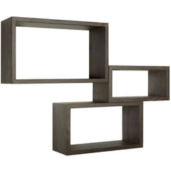 Set 3 mensole rettangolari parete rovere scuro scaffale salotto soggiorno camera Trittico
