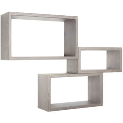 Set 3 mensole rettangolari parete grigio nuovo scaffale salotto soggiorno camera Trittico