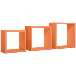 Set 3 cubi mensole parete arancio scaffale salotto soggiorno camera Incubo