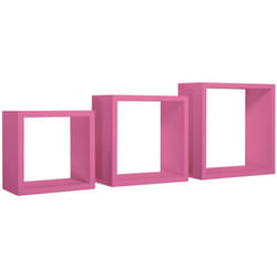 Set 3 cubi mensole parete fuxia scaffale salotto soggiorno camera Incubo