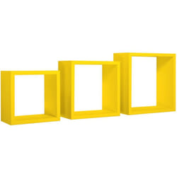 Set 3 cubi mensole parete giallo scaffale salotto soggiorno camera Incubo