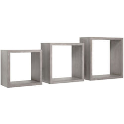 Set 3 cubi mensole parete rovere grigio nuovo scaffale salotto soggiorno camera Incubo