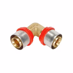 Raccordo a pressare realizzato in ottone. con anello visore in plastica,che permette di verificare il corretto inserimento de ...
