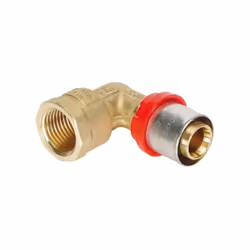 Raccordo a pressare realizzato in ottone. con anello visore in plastica,che permette di verificare il corretto inserimento de ...