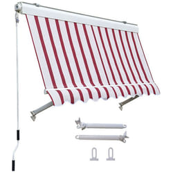 Tenda da Sole a Caduta Cassonata 80x250 Riga Rossa con Bracci