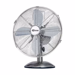 Termozeta Ventilatore da tavolo Manchester TZMA01, Ventilatore domestico con pale, Cromo, Tavolo, Metallo, 30 cm, AC
