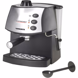 A doppio sistema di funzionamento: per caffè in polvere o in cialde. Vapore regolabile e beccuccio orientabile. Sebatoio estr ...