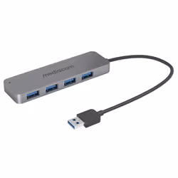 Mediacom MD-U102, USB 3.2 Gen 1 (3.1 Gen 1) Type-A, USB 3.2 Gen 1 (3.1 Gen 1) Type-A, 5000 Mbit/s, Alluminio, Alluminio, Cavo ...